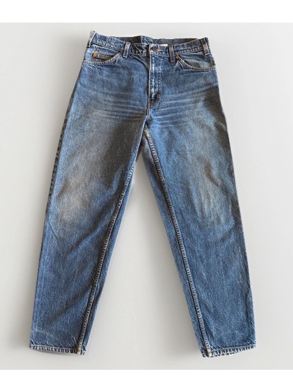 Vintage 90s Levis 550 Orange Tab Jeans 33x32 Relaxed Tapered Leg Medium Wash